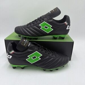 Lotto Stadio OG II FG Soccer Cleats Black Spring Green NWB No Lid Men's Size 7